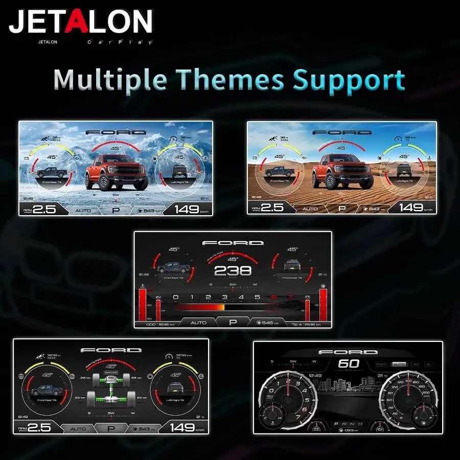 

15,1-дюймовая цифровая приборная панель для Ford F-150 F250 2009-2021: виртуальный спидометр, ЖК-дисплей, приборная панель на Linux