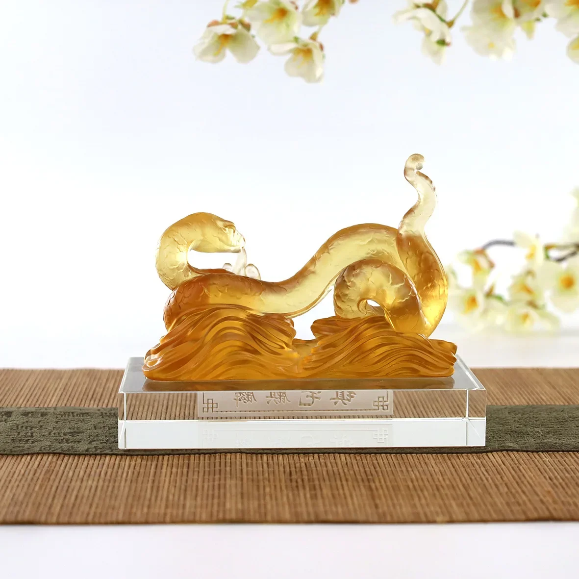 المزجج زودياك الأفعى روي كريستال الإبداعية محظوظ منضدية زخرفة ديكور المنزل التميمة الحرفية هدية