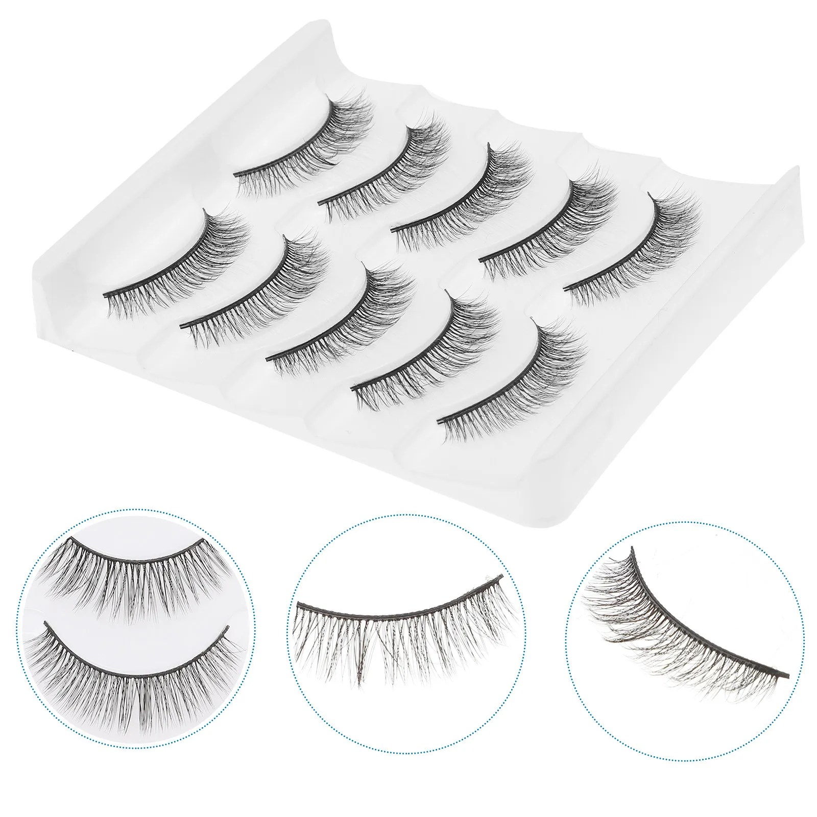 

5Pairs 3D Manmade False Eyelashes Lightweight Comfortable Fit Fake Lashes for Home Use Professional Makeup Women Styling
