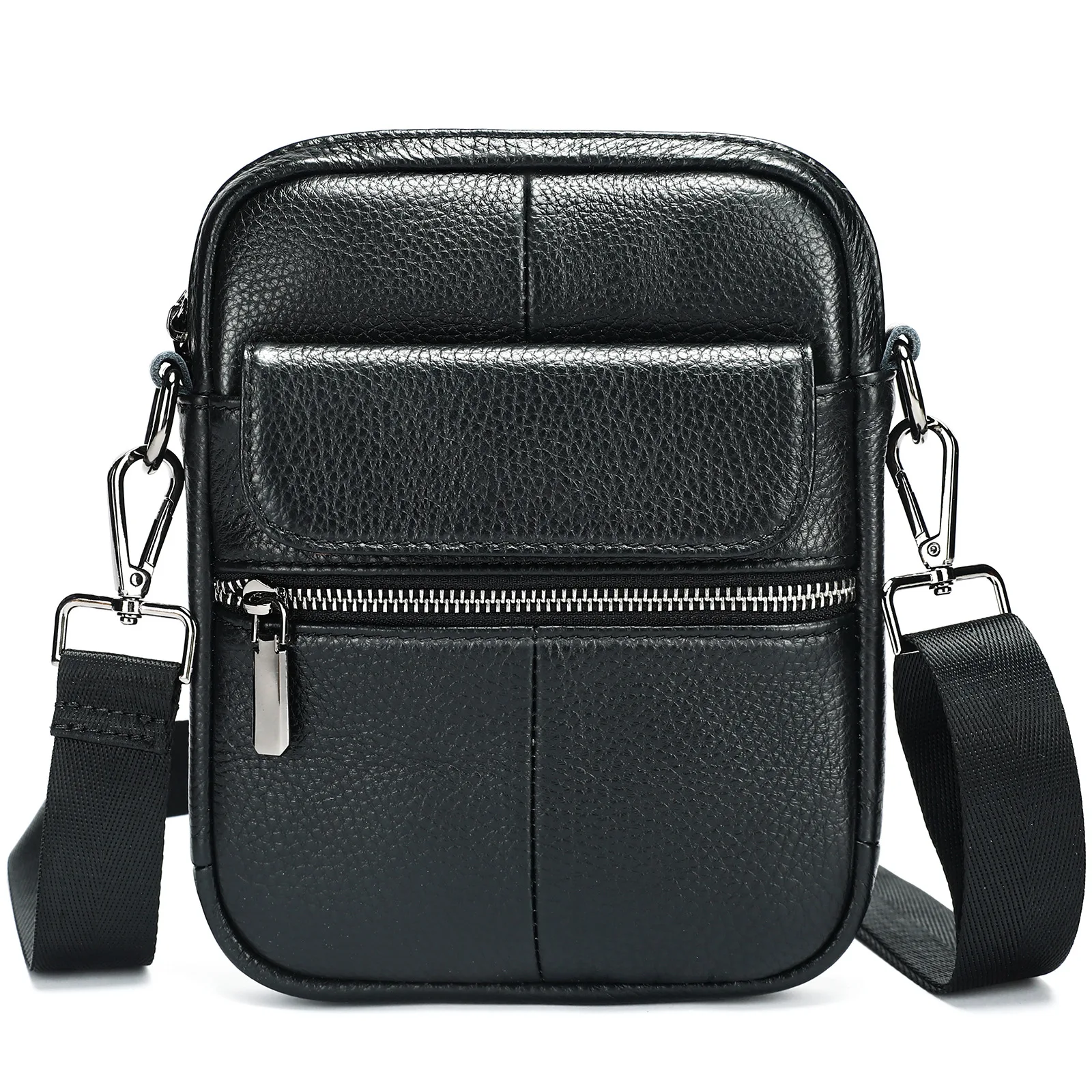 

Мужская сумка через плечо из натуральной кожи, высококачественная деловая сумка-мессенджер с карманом на молнии в стиле ретро для мужчин