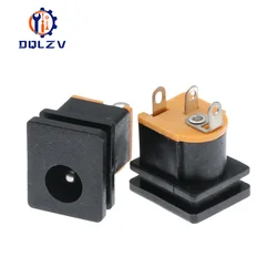 DC Power Socket DC-015 Jack 5.5-2.1 MM / 5.5-2.5MM Square Panel Mounting 5.5X2.1MM / 5.5X2.5MM