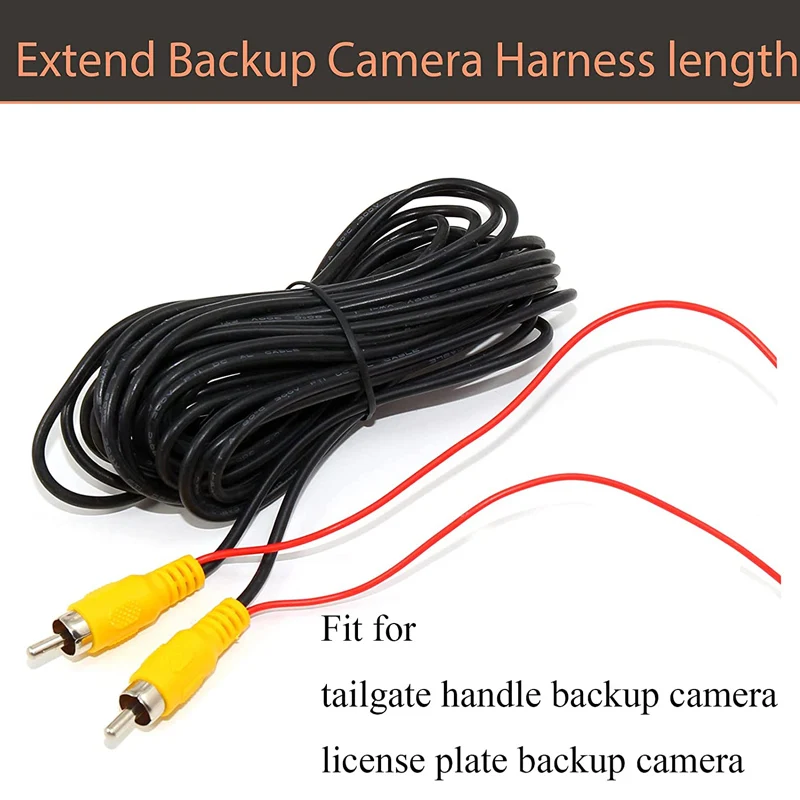 6/10/15/20M RCA Video Cable For Car Rear View Camera AV Extension Wire Harness With ADC Power Cable Adapter For Backup Camera