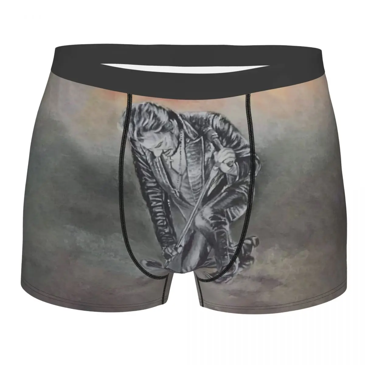 Boxer Personnalisé Johnny Hallyday pour Homme, Sous-Vêtement Cool, Rock Star, Chanteur Français, Short, Culotte