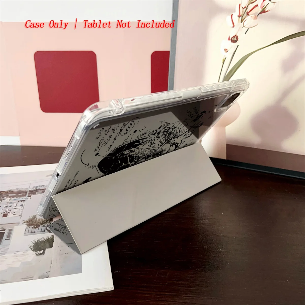 

Sleek Y-Fold Black & White Heart Art Print iPad Case For Apple iPad Pro 12.9 Air 3 Mini 5 9th Gen Cover