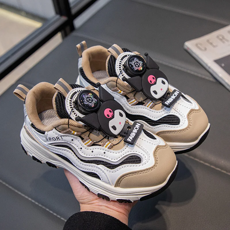 

Cartoon Comfortable Anti-Slip Sneakers Kuromi Casual Shoe Sanrio Cute Kids Girls Tennis Shoes Thick Sole Leisure Running Shoes