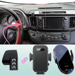 For Toyota RAV4 RAV 4 2013 2014 2015 2016-2019 Car Phone Mount Wireless Charging Phone Holder Special Fixed Base Accessories