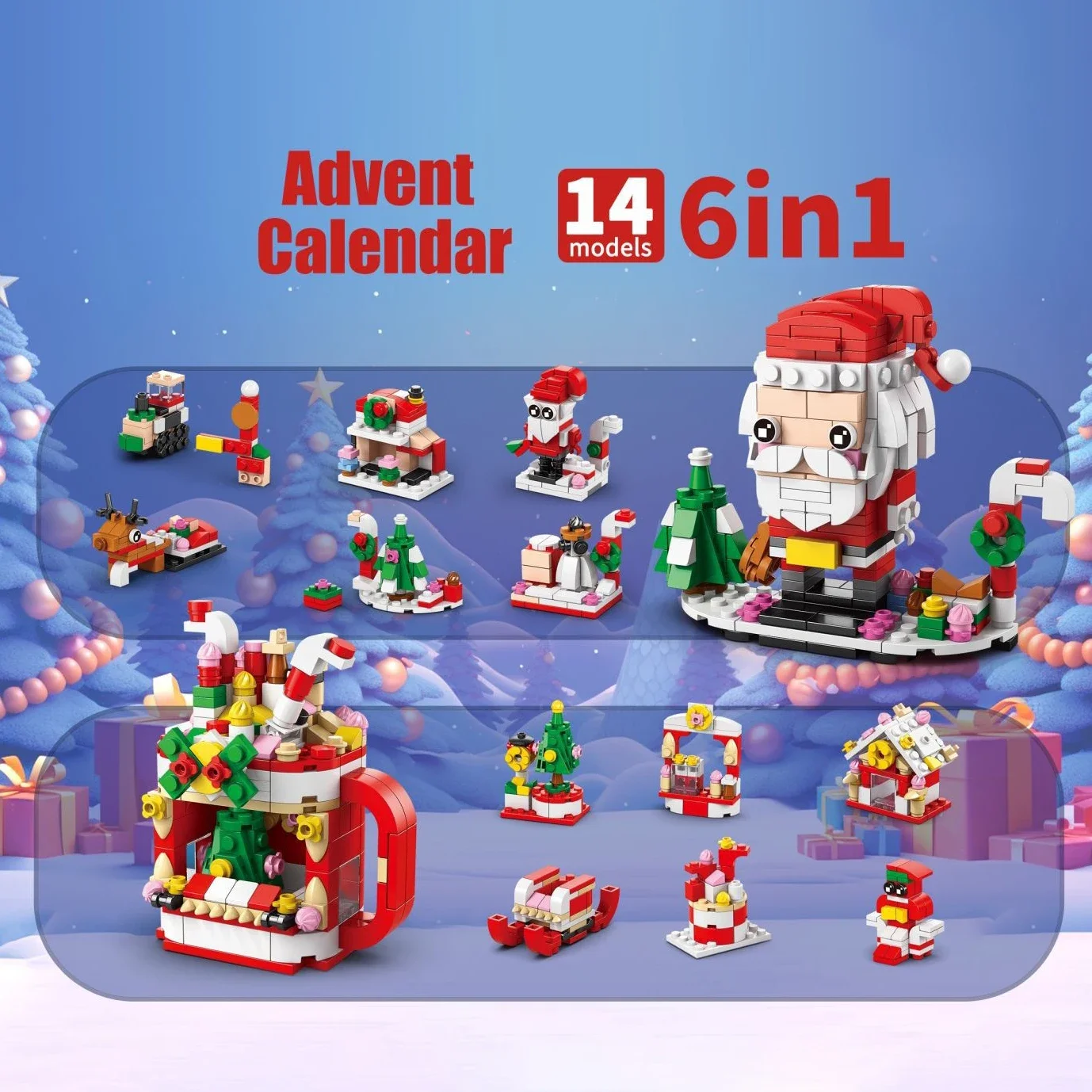 24 anni di natale building block toy blind box set natale calendario dell'avvento mattoni Kit di giocattoli educativi fai da te regalo per bambini adulti
