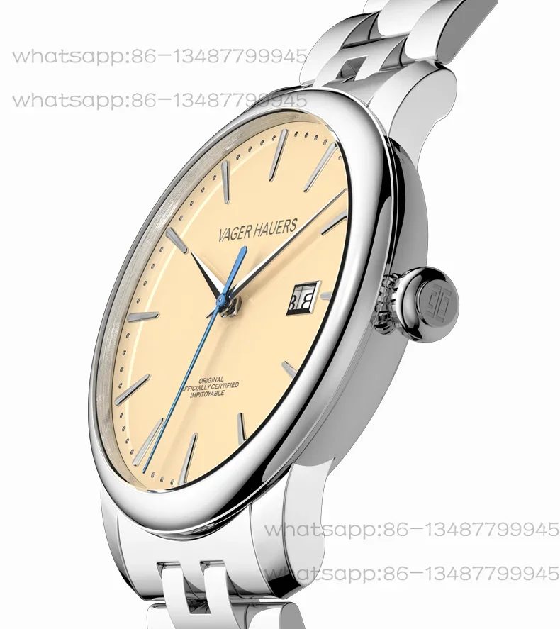 Hauser Original Genuine Watch Men's Swiss Ultra-thin  Fully Automatic Mechanical Watch Business Steel Belt Waterproof