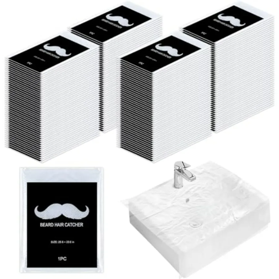

Beard Hair Catcher for Sink Disposable Beard Trimming Catcher Individually Wrapped Beard Bib Clear Hair Catcher Quick Cleanup S