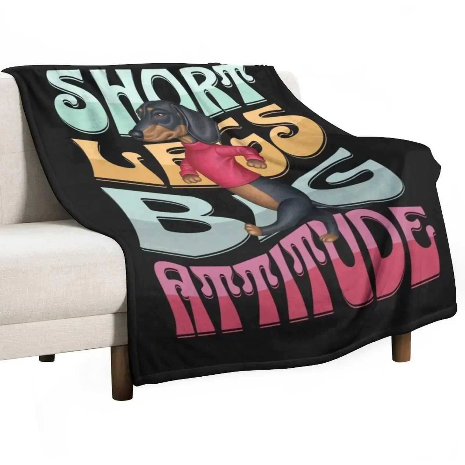 

Dachshund Short Legs Big Attitude Throw Blanket Kid'S Luxury Designer Blankets