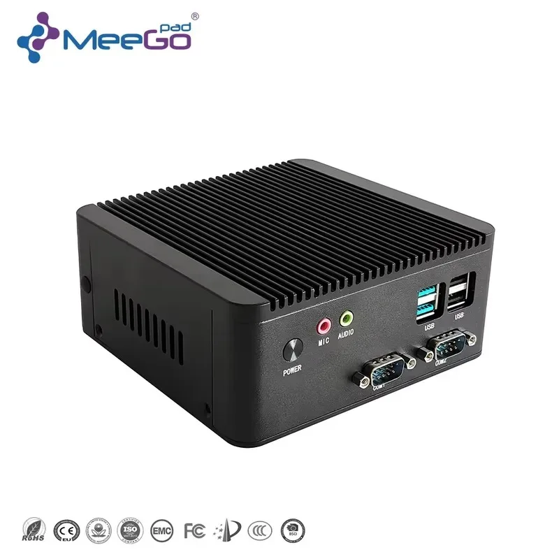 Hot Sale Industrial Mini PC N100 Quad CPU GDDR4 Dual LAN Dual COM Ports Multiple USB Ports Aluminum Housing Custom