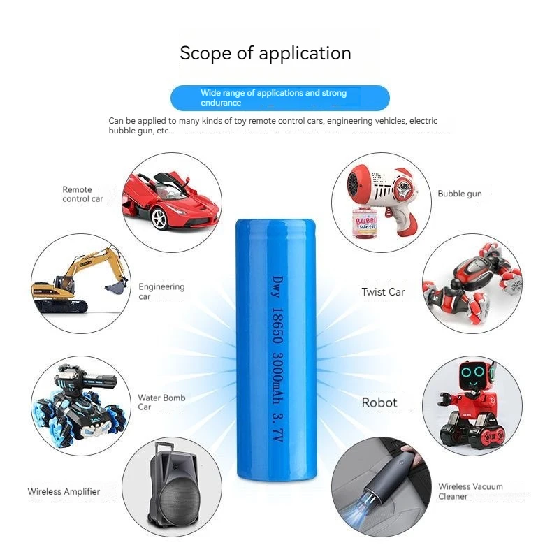 Lithium Battery 3.7V Rechargeable Battery Remote Control car 69 hole four-wheel drive off-road vehicle excavator Toy Battery