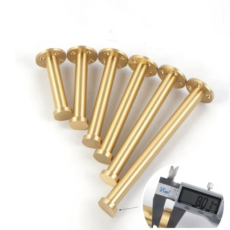 2Pcs Brass Sofa Bed Closet Cabinet Cupboard Leg with Leveling Feet