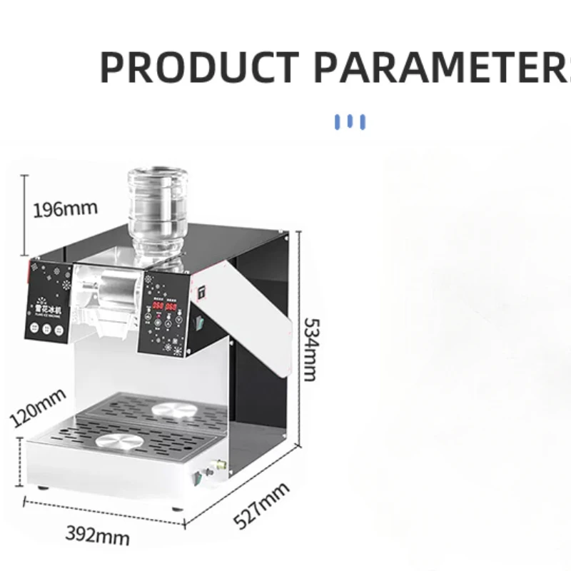 Ice Crusher Snow Flake Ice Shaver Machine Automatic Small Korean Machine Snow Ice Maker for Food Shop