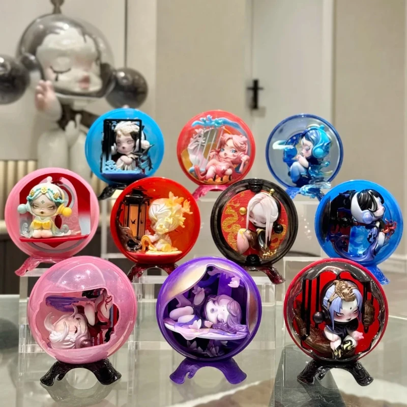 

POP MART SKULLPANDA Фигурка серии Mirage, слепая коробка, игрушка, креативная и милая коллекция сюрпризов, праздничный подарок, украшение