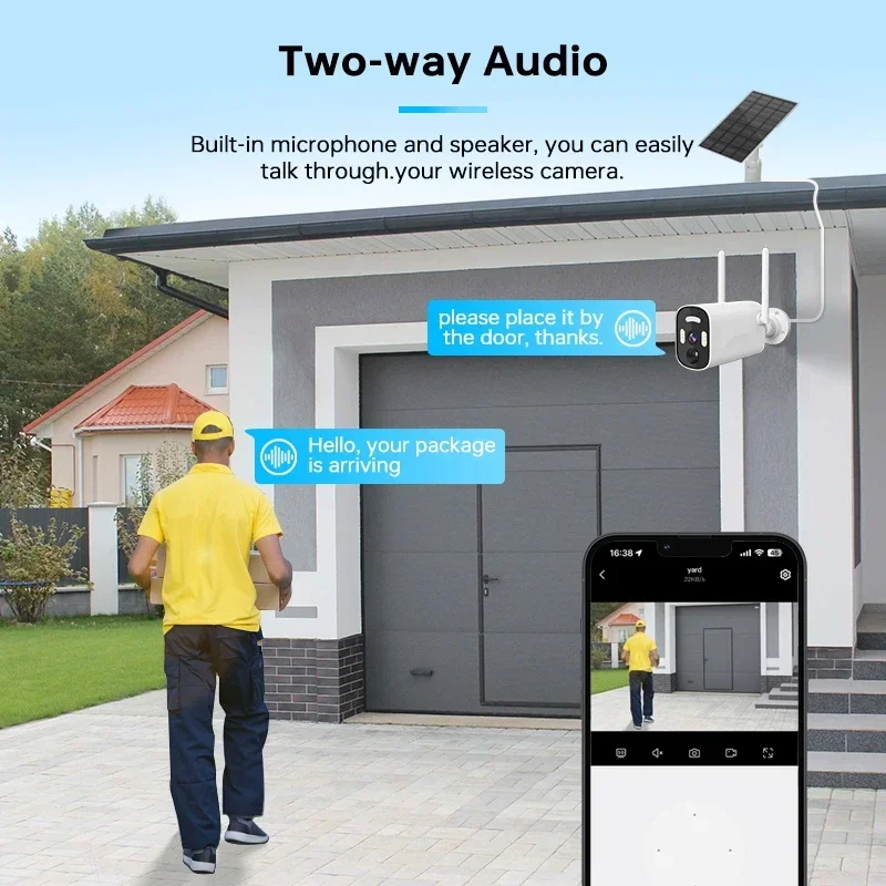 Câmera solar wi-fi ao ar livre pir detecção humana câmeras ip de vigilância sem fio com painel solar recarga bateria kit câmera