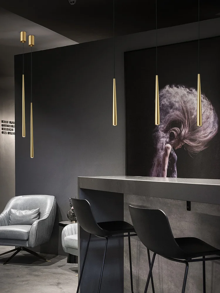 

Minimally designed bedroom bedside pendant light, Nordic fashion light luxury restaurant background wall pendant light