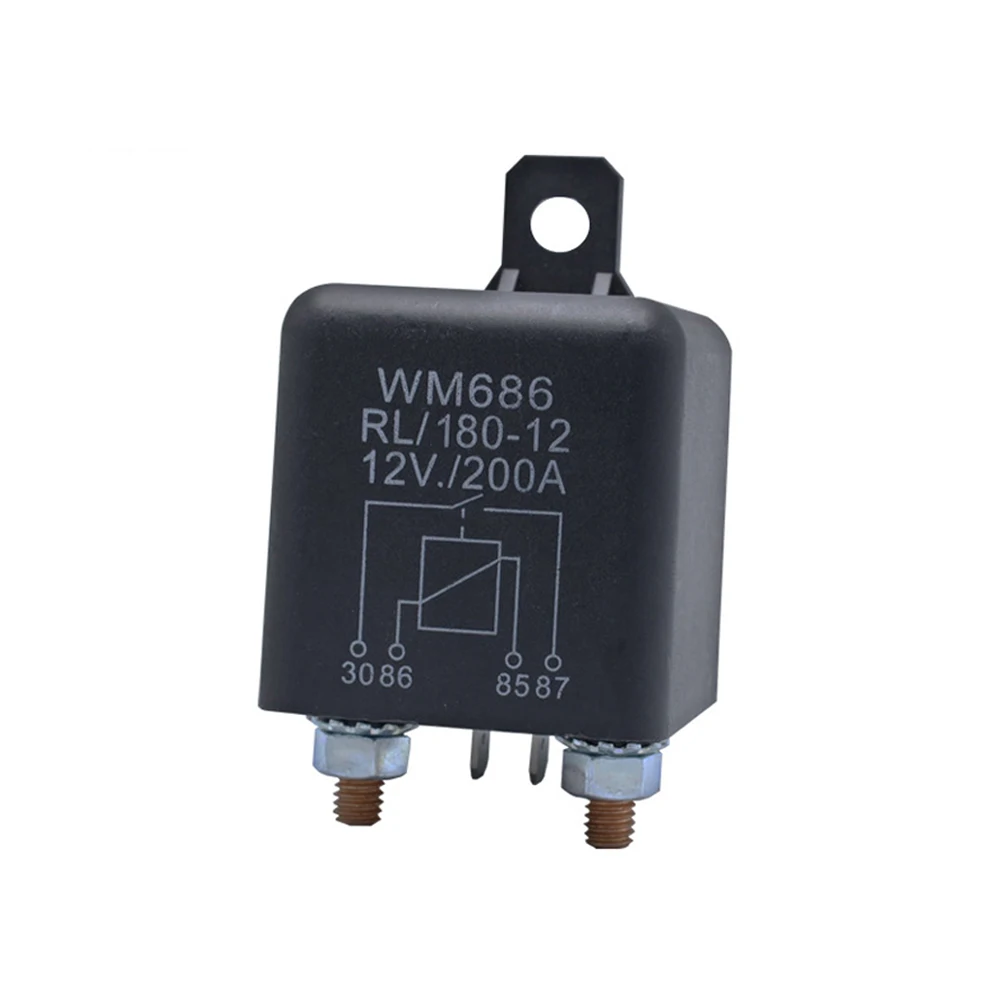 High Current Relay Starting Relay DC12V/24V 100A/200A Relay 4 Pin Auto Heavy Current Start Relay Normally Open Relay for Car