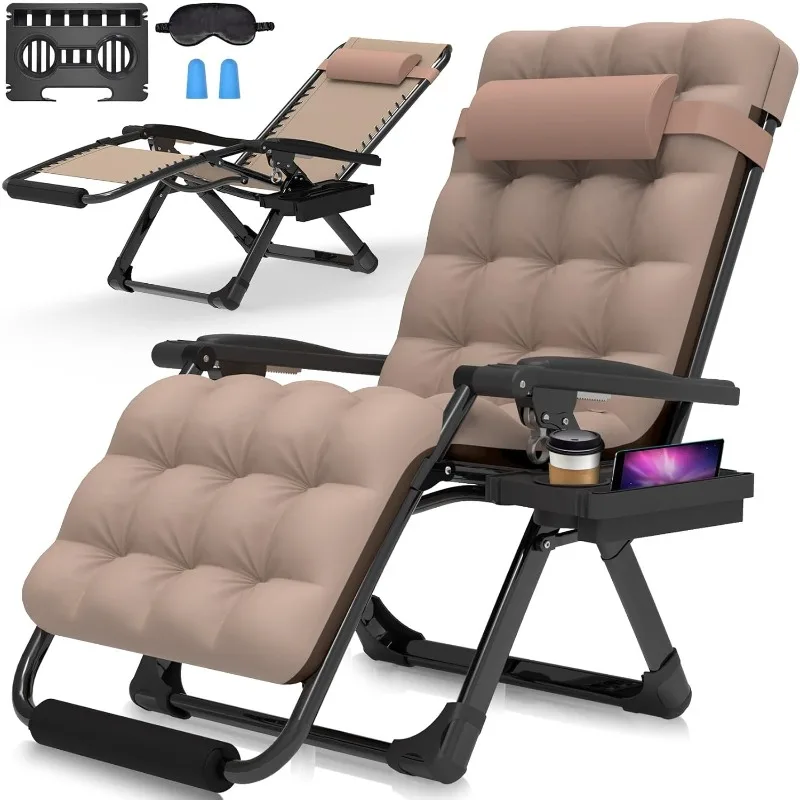 

Suteck Oversized Zero Gravity Chair,29In XL Lounge Chair w/Removable Cushion&Headrest, Reclining Camping Chair