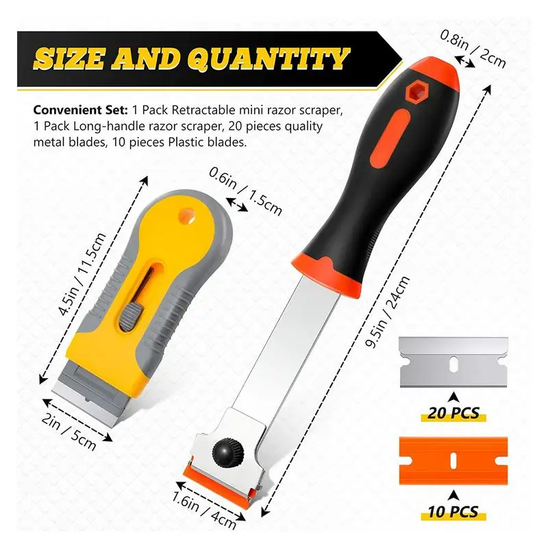 Skrobak do usuwania kleju 32X Teleskopowy skrobak do usuwania kleju Narzędzie ręczne Ergonomiczny uchwyt Skrobak do czyszczenia metalu i szkła Kieszonkowy Si