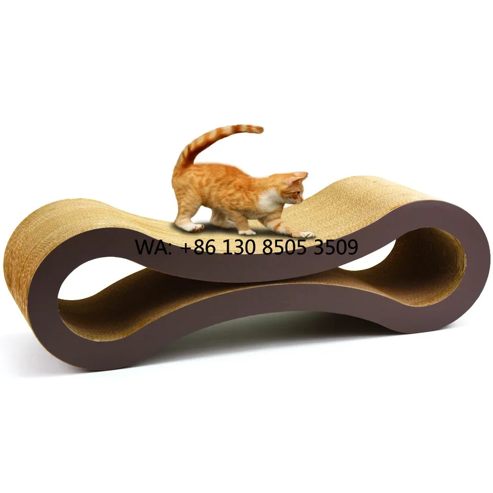 Corrugated Paper Cat Play Board - Fat Cat Group Cat Enhanced High Strength High Quality 8-Character Coffee Color