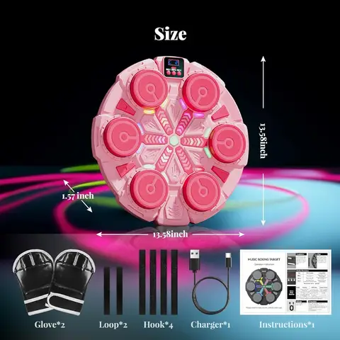 2025 Ny musikboxningsmaskin för vuxna: Interaktiva rytmljus, tvåspelares stridsläge, Bluetooth, smart ljudåterkoppling, Pu 12 best sales musikboxningsmaskin - №7