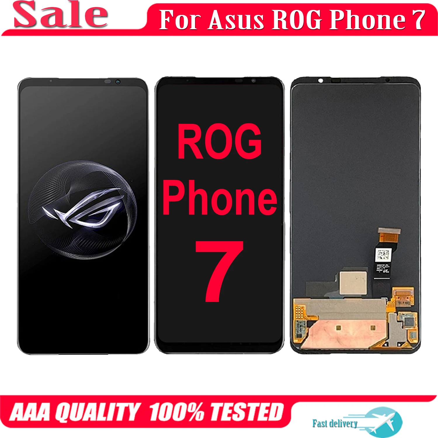 AMOLED, 1B colors, 165Hz For Asus ROG Phone 7 LCD Display Touch Screen Digitizer Assembly