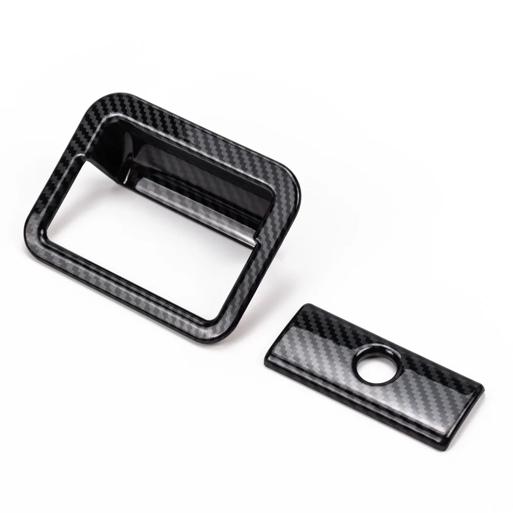 For ISUZU D-MAX MU-X 2012-2019 2pcs Carbon Fiber Color Co-pilot Glove Compartment Storage Box Handle Switch Panel Cover Trim