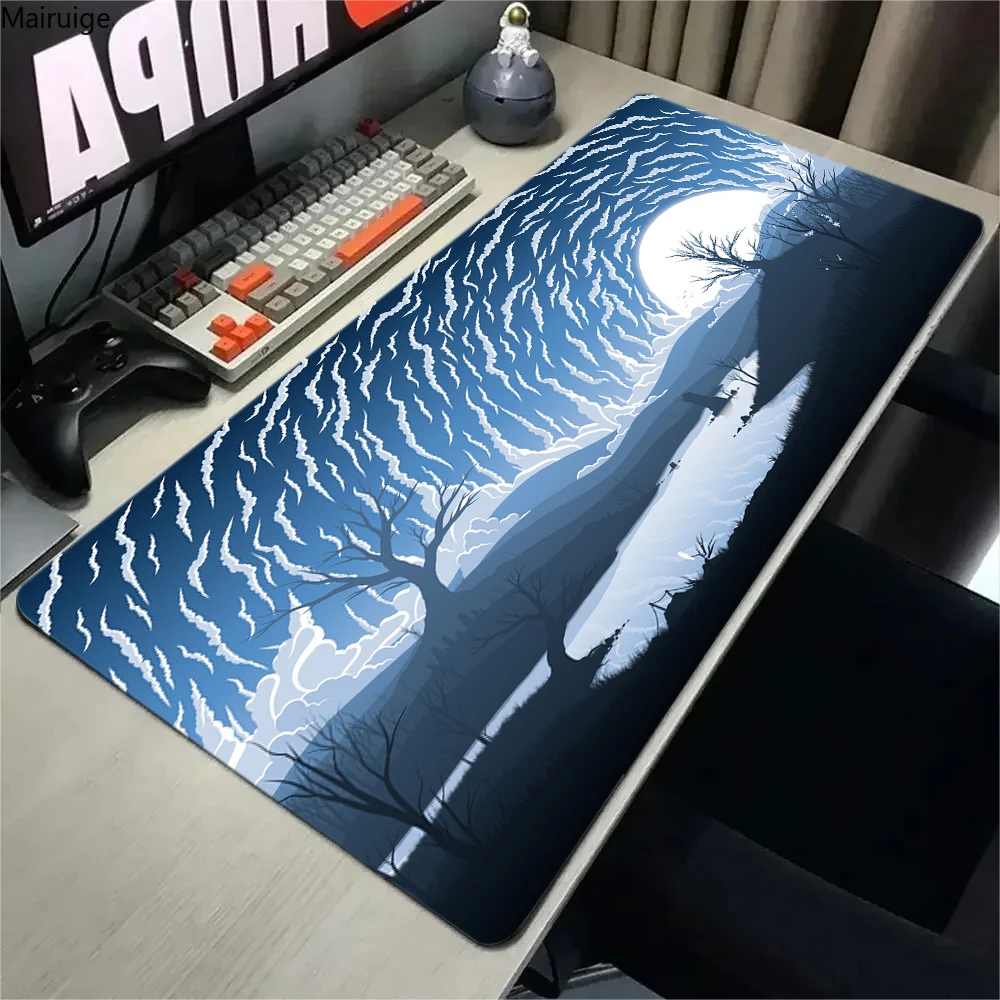 Forest Night Mouse Pad HD Anime Desk Pad Extended Gaming Keyboard Mats rubber Anti-wrinkle Non-slip Large Gamer Mousepad XL XXL