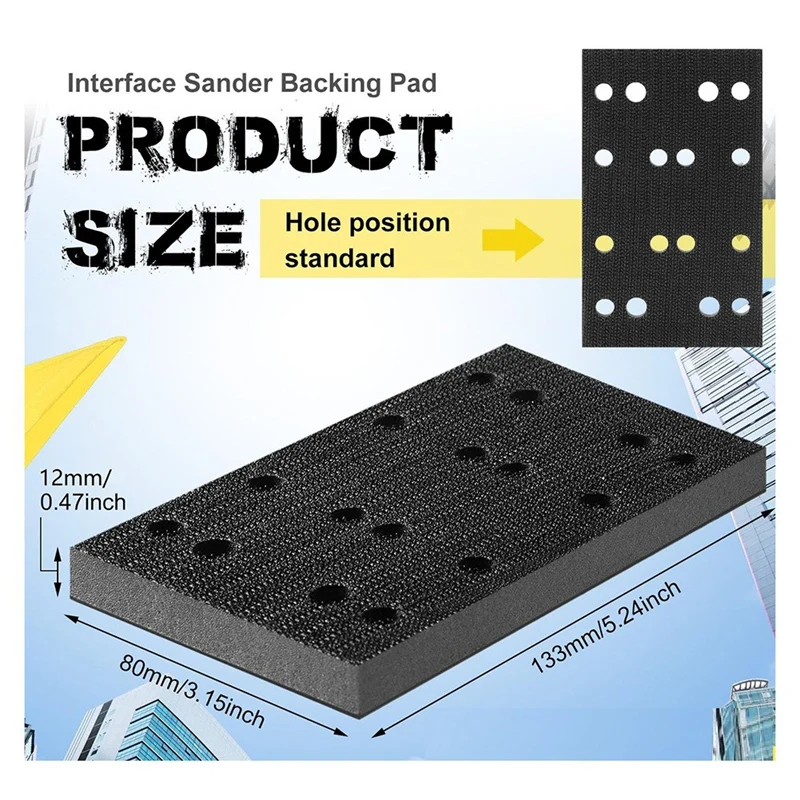 4 Pcs Soft Black Foam Sanding Pads Interface Sander Backing Pad For Festool RS400 LS130 Sander