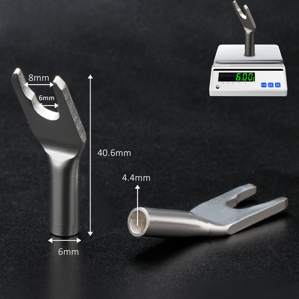Conectores de alto-falante premium y-spade-cobre banhado a prata sy1511 terminais de plugue de fio de alto-falante para cabo de alto-falante de áudio hifi diy