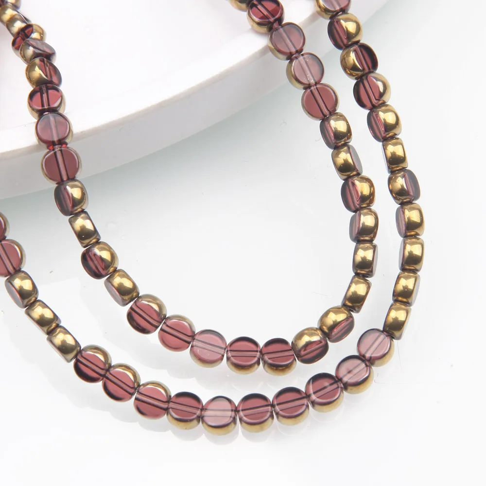 54PCS  Round Glass Beads for Jewelry Making Bracelet Necklace Supplies Crafts Findings Accessories 6.3mm