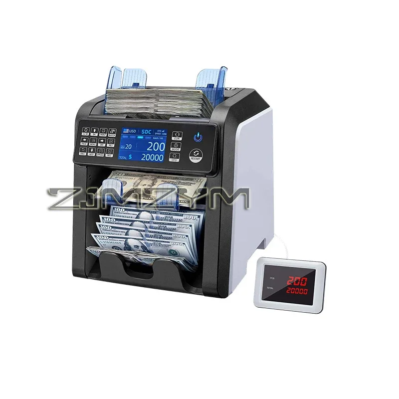 AL-950 Dual CIS Banknote Sorter Fitness Mix Value Money Counter Counterfeit Bill Counter Foreign Currency Point Detector