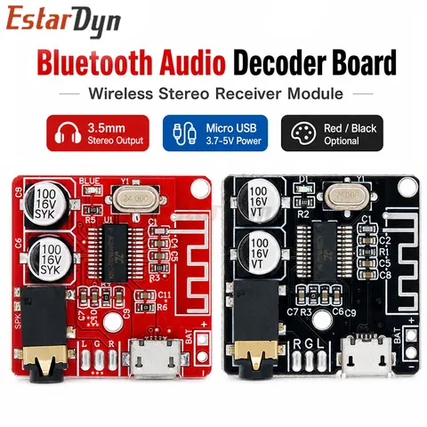 Estardyn Wireless Bluetooth 5.0 MP3 Decoder Audio Receiver Module AUX/TF/USB for Car Home Stereo Speaker DIY