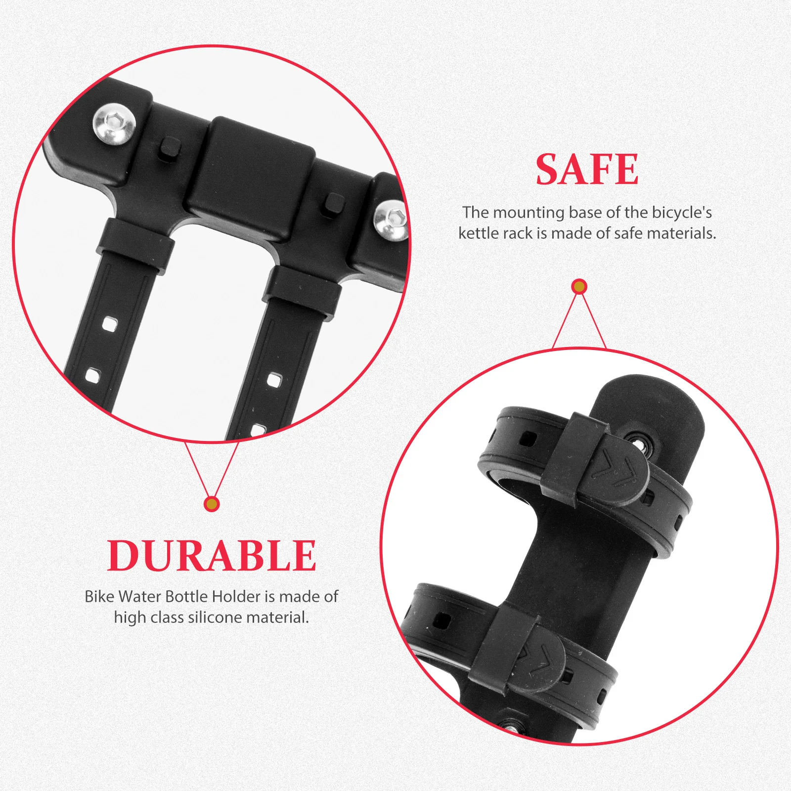 Bike Water Bottle Holder Silicone Mount Base No Screw Strap Cycling Accessories 1Set Bike Water Bottle Holder Cycling Mount Base