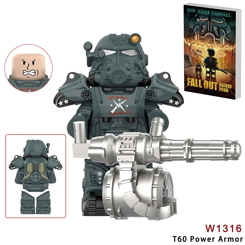 MOC Military Bos T60 Power Rüstung Soldaten Mini Anime Action-figuren Ritter Roboter Bausteine Ziegel DIY Spielzeug für KINDER geschenk