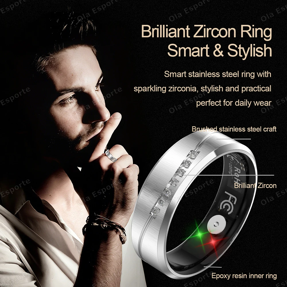 New Couple Smart Ring Vibration Reminders Remote Selfie Heart Rate Sleep Monitoring Stress Switch Video Sports Smartring R11C