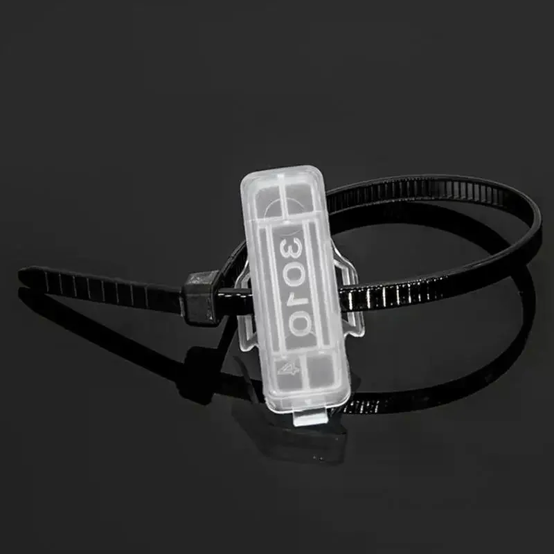 100pcs Cable Label Tag Box Transparent Plastic Cable Tie Marker Wire Sign Name Holder Display Identification Seal Case