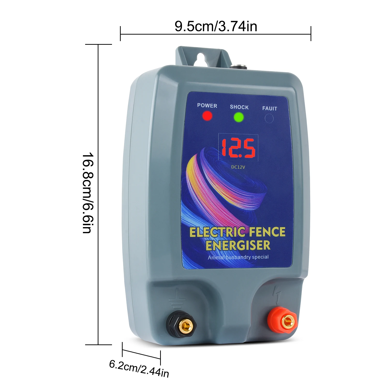 Elettrificatore per recinzione elettrica a impulsi ad alta tensione per animali 12V solare impermeabile 10KM Controller della gamma di controllo del