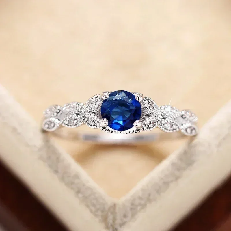 2026 Versatile Luxury Finger Rings Female Chic Bright White/Black/Blue/Green/Purple Zirconia Wedding Engagement Dainty Jewelry