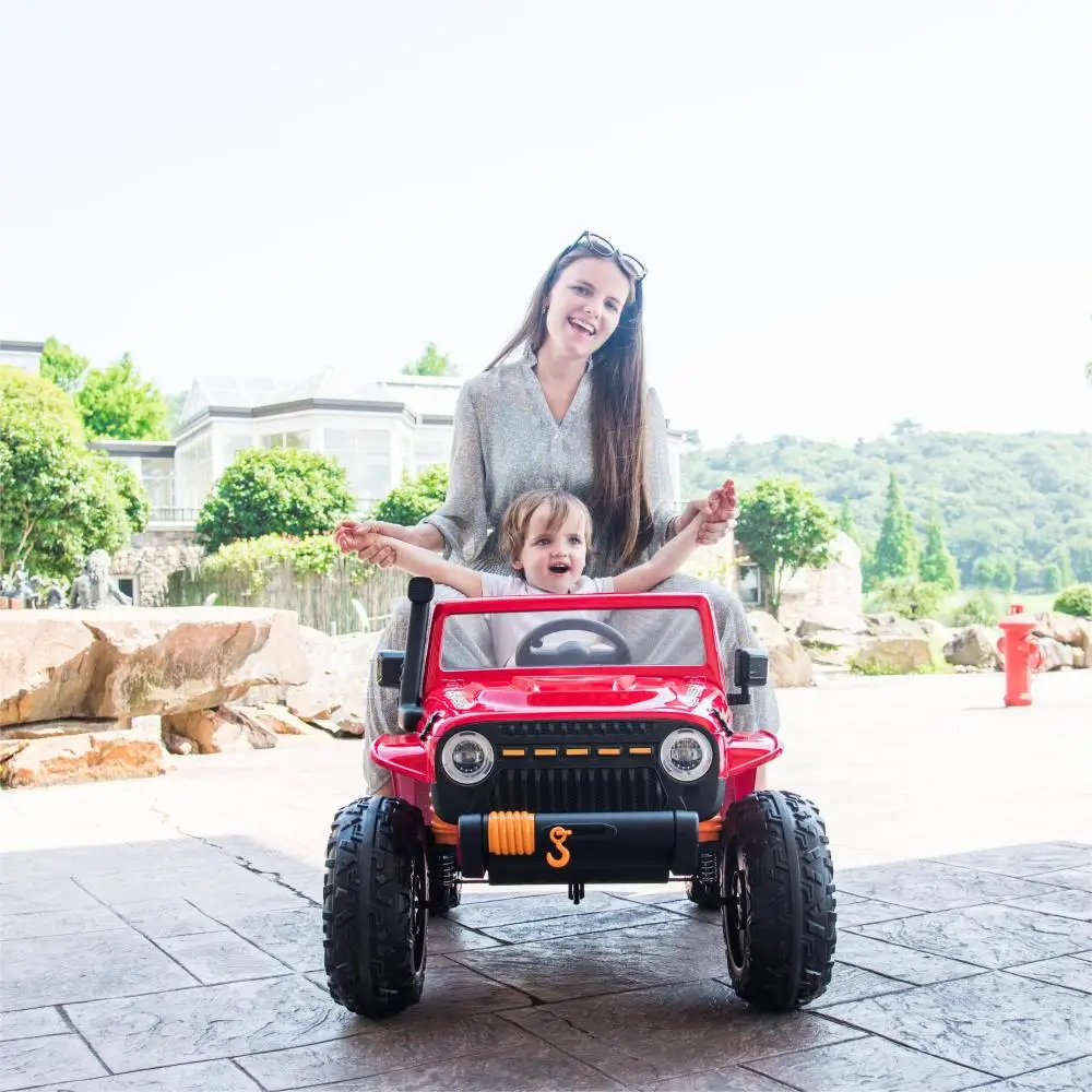 24V Car for Kids and Parents, Bluetooth, Front and Rear Buttons, Seat Belts Electric Car  Electric Car for Kids