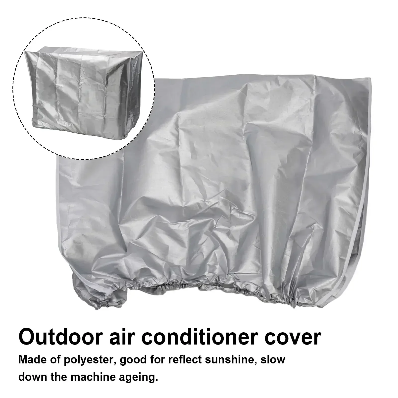 Sunscreen Cover Dust Cover Silver 1pcs Air Conditioner Outdoor Polyester Sunscreen Dustproof Cover Outer Machine Cover Brand New