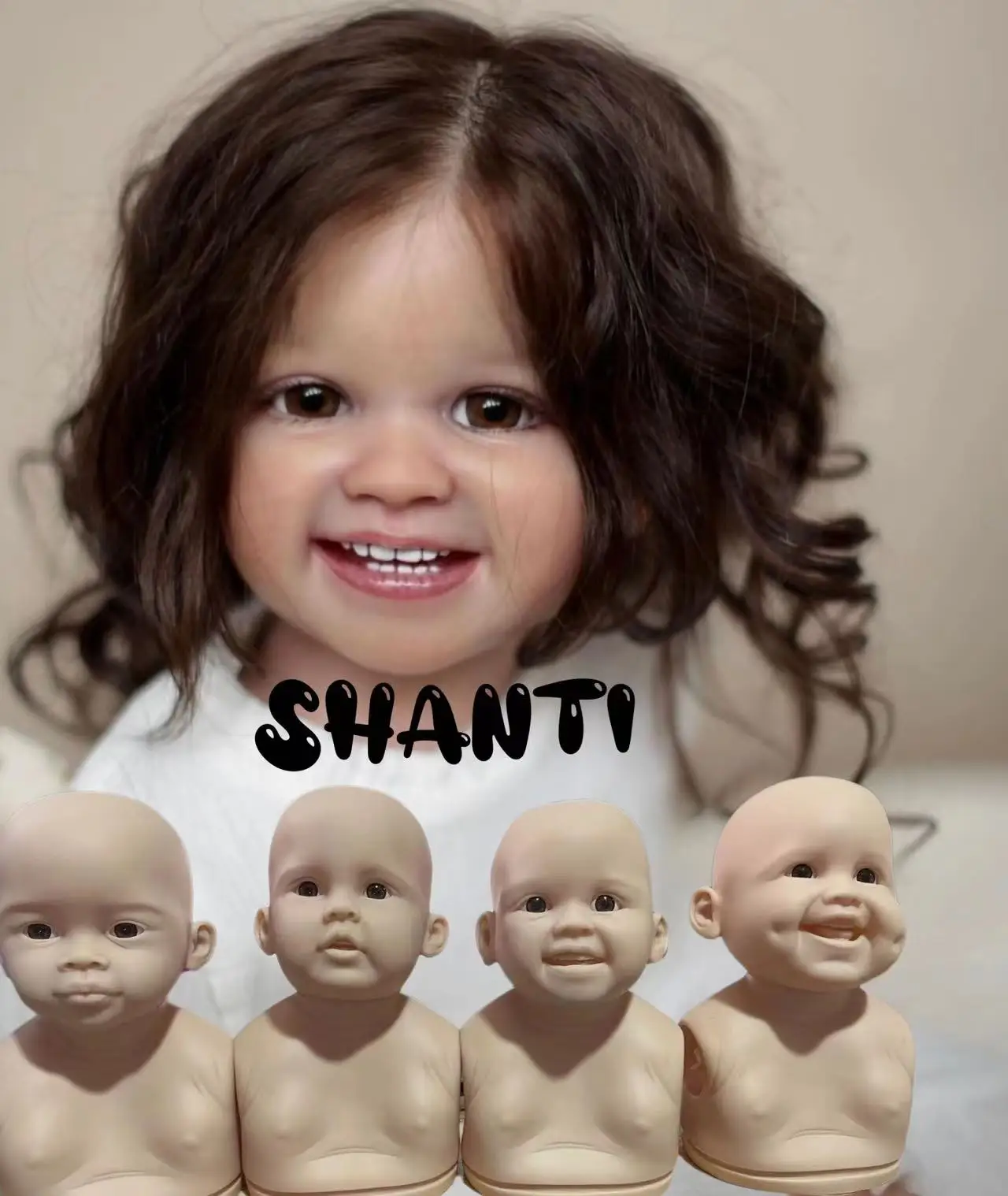 

SANDIE 32''Reborn Huge Baby Doll Shanti Unpainted Kit With Cloth Body DIY Part Without Connectors