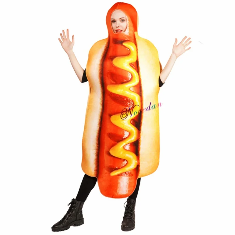 カーニバルパーティー面白い食べ物コスプレハロウィンコスチューム大人の家族仮装フライドポテトピザバーガーソーセージホットドッグ衣装