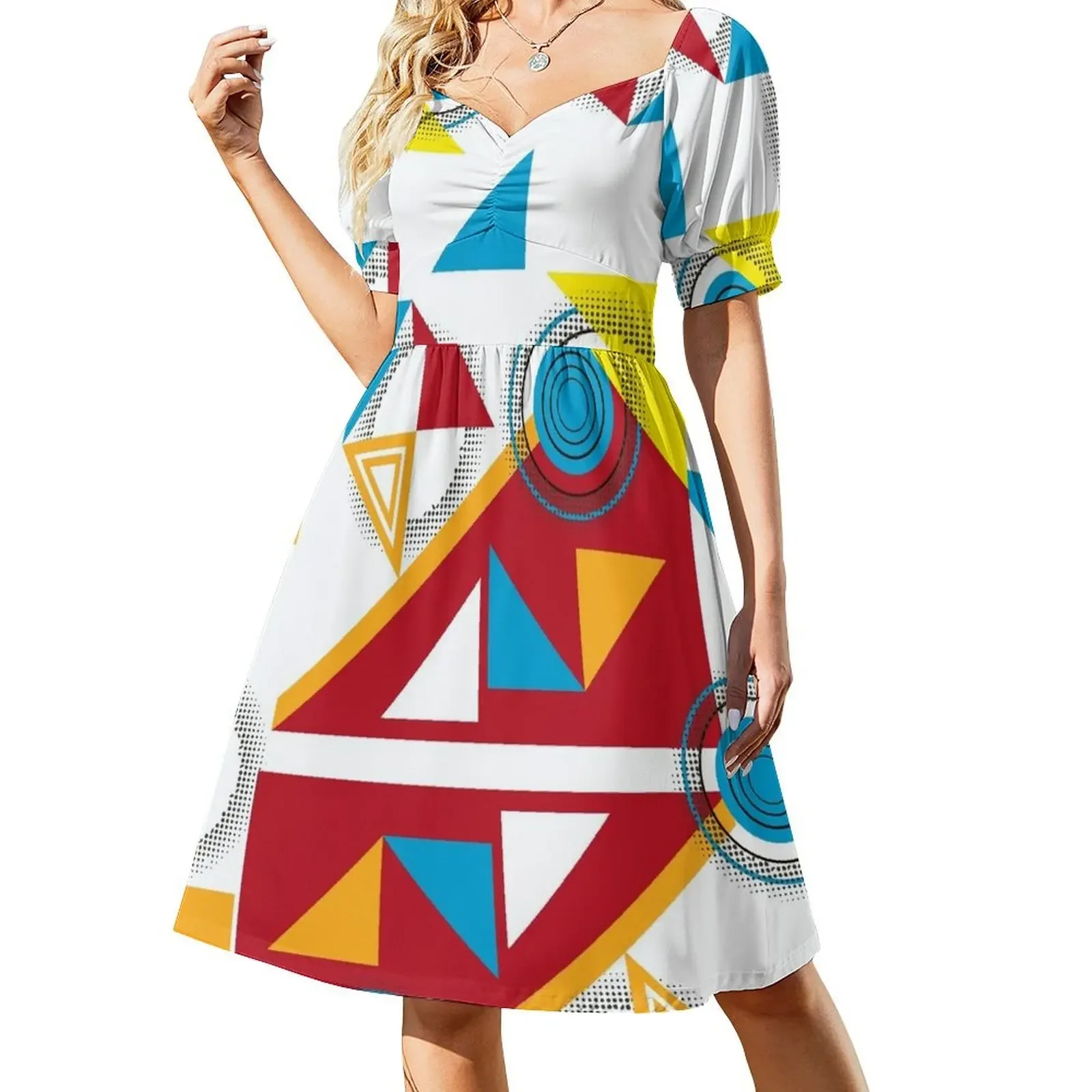 

Geometric abstract pattern Bauhaus style. Short-Sleeved Dress luxury dress Womens dresses women dress Woman dresses