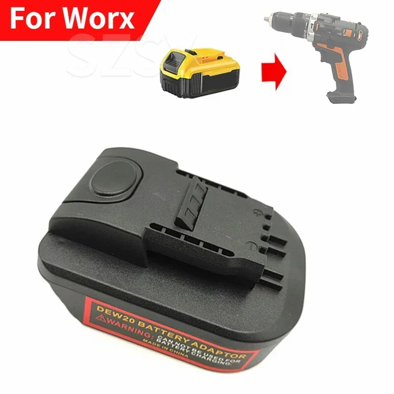 Battery Converter Adapter Compatible For Dewalt 20V max Lithium Battery To for Worx 20V 4-PIN Li-Ion Battery Tools Accessories