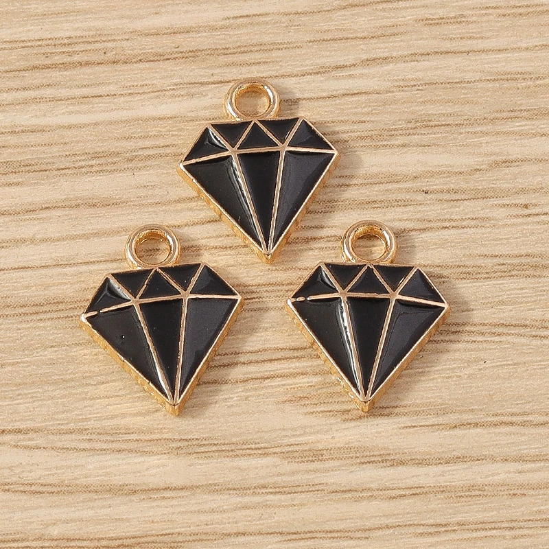 10 Stück 11x14mm süße Emaille Dreieck Form Charms Anhänger für Schmuckherstellung Tropfen Ohrringe Halskette Armbänder DIY Bastelbedarf – Detail 10