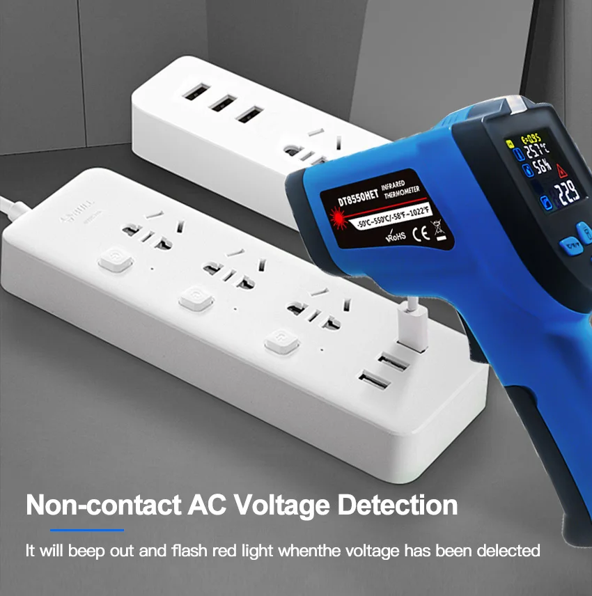 WENMEICE Infrared Thermometers With K-Type Probe Non-contact High Temperature Meter Imager Infrared Laser Thermometer