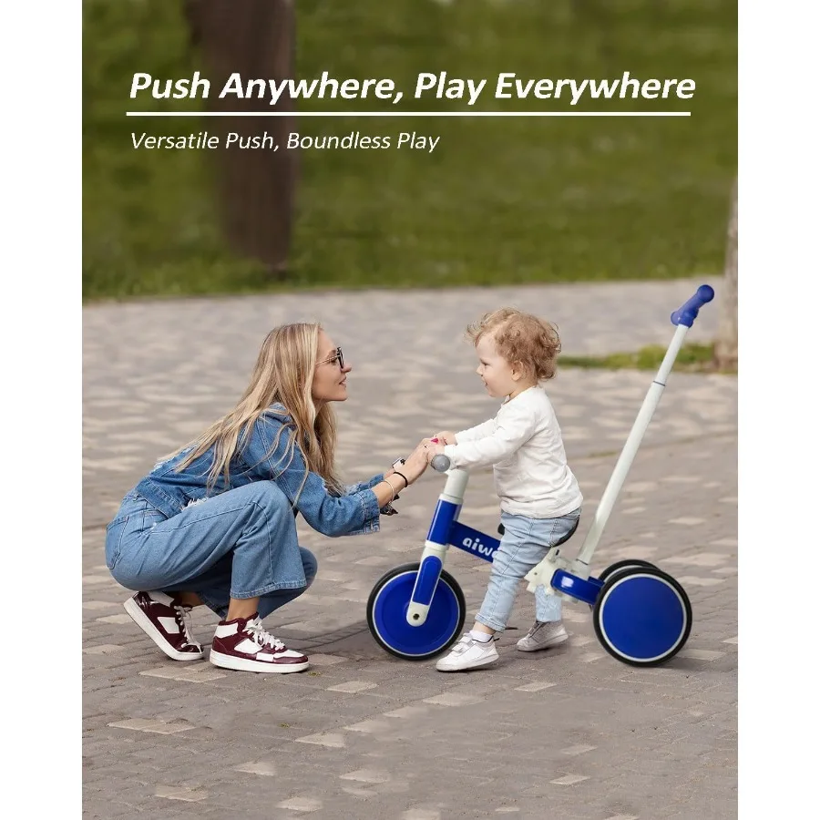 5in1 Tricycle for Toddlers 1-3, Toddler Balance Bike for 1 to 4 Year Old Kids Boys Girls First Gift, Ride-on Toys Toddler Bike w