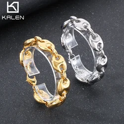 19mm Big Coffee Bean Link Chain Bracelet - Stainless Steel 316L - KB1862275-KJX